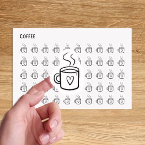 COFFEE Mini Icon Stickers / Minimal Functional Planner Stickers / Minimalist Stickers / Small Icon Stickers