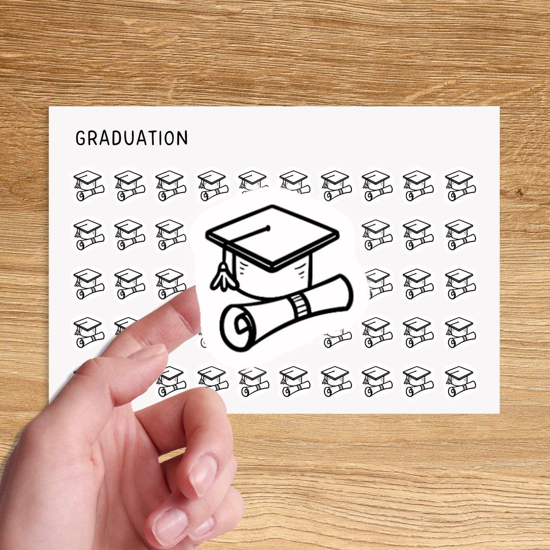 Mini Graduation Icon GRADUATION Mini Icon Stickers / Celebration Minimal Functional Planner ...