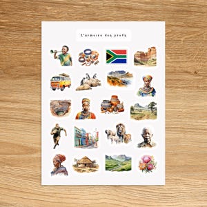 Adesivi per pianificatore di viaggio SUD AFRICA, pacchetto di adesivi per calendario di avventure e vacanze, decorazioni per scrapbooking, esplorazioni di avventure accoglienti