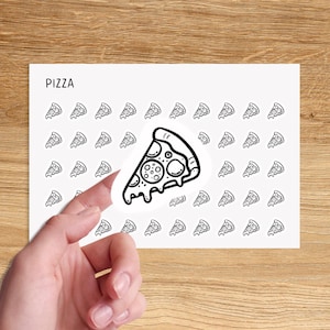 PIZZA Mini Icon Stickers / Pizza Mini Stickers / Cooking Planner Stickers / Minimalist Stickers