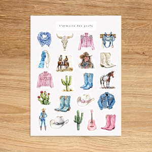 COWBOY Western Country Stickers, Texas Horse Ranch Cowgirl Junk Journal Stickers, Yeehaw Stickers