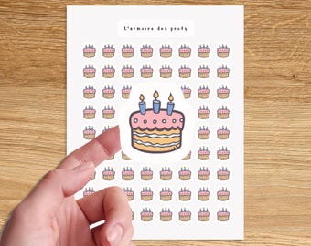 BIRTHDAY CAKE Icon Stickers / Birthday Planner Stickers