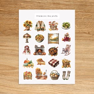 AUTUMN Stickers / Fall Hygge Stickers / Cozy Autumn Sticker Sheet