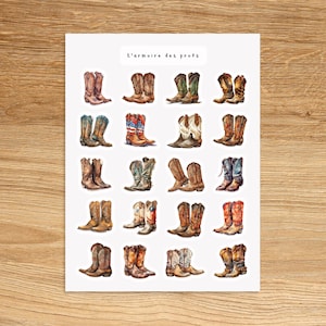 COWBOY BOOTS Stickers for Planner, Journal, Notebook, Western Planner Stickers, Cowboy Decorative Stickers, Texas Ranch Horse Stickers