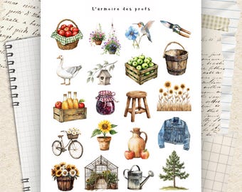Cozy Home Planner Stickers, Hygge Self Care Routine, Slow Living & Sunday Reset Icons, Homebody Cottagecore Aesthetic, Junk Journal Stickers