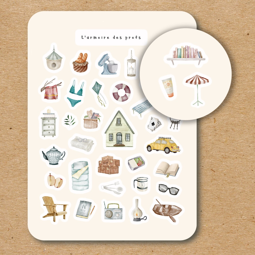 BEACH HOUSE Theme Sticker Sheet / Cottage Stickers for Planners ...