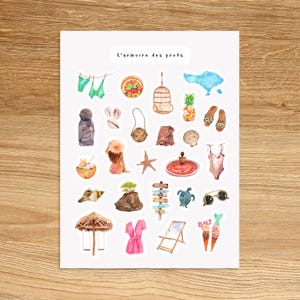 TRAVEL Theme Sticker Sheet / Vacation Planner Stickers / Vacation Planner & Journal Sticker Sheet