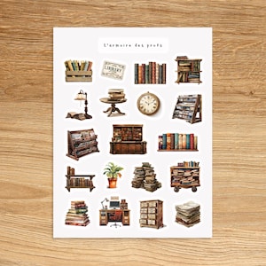 BOOKS Theme Sticker Sheet / Reading Time Stickers / Decorative Stickers for Planner & Journal