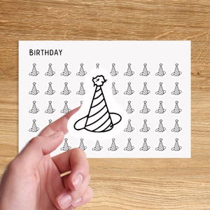 BIRTHDAY HAT Mini Icon Stickers / Birthday Minimal Functional Planner Stickers / Celebration Minimalist Stickers
