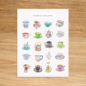 TEACUP Theme Sticker Sheet / Tea Planner & Journal Stickers