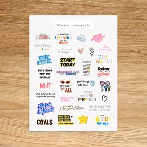 AFFIRMATIE Thema Stickervel / Selfcare Positieve Quotes Sticker Pack / Inspirerende Wellness-stickers voor dagboek en planners