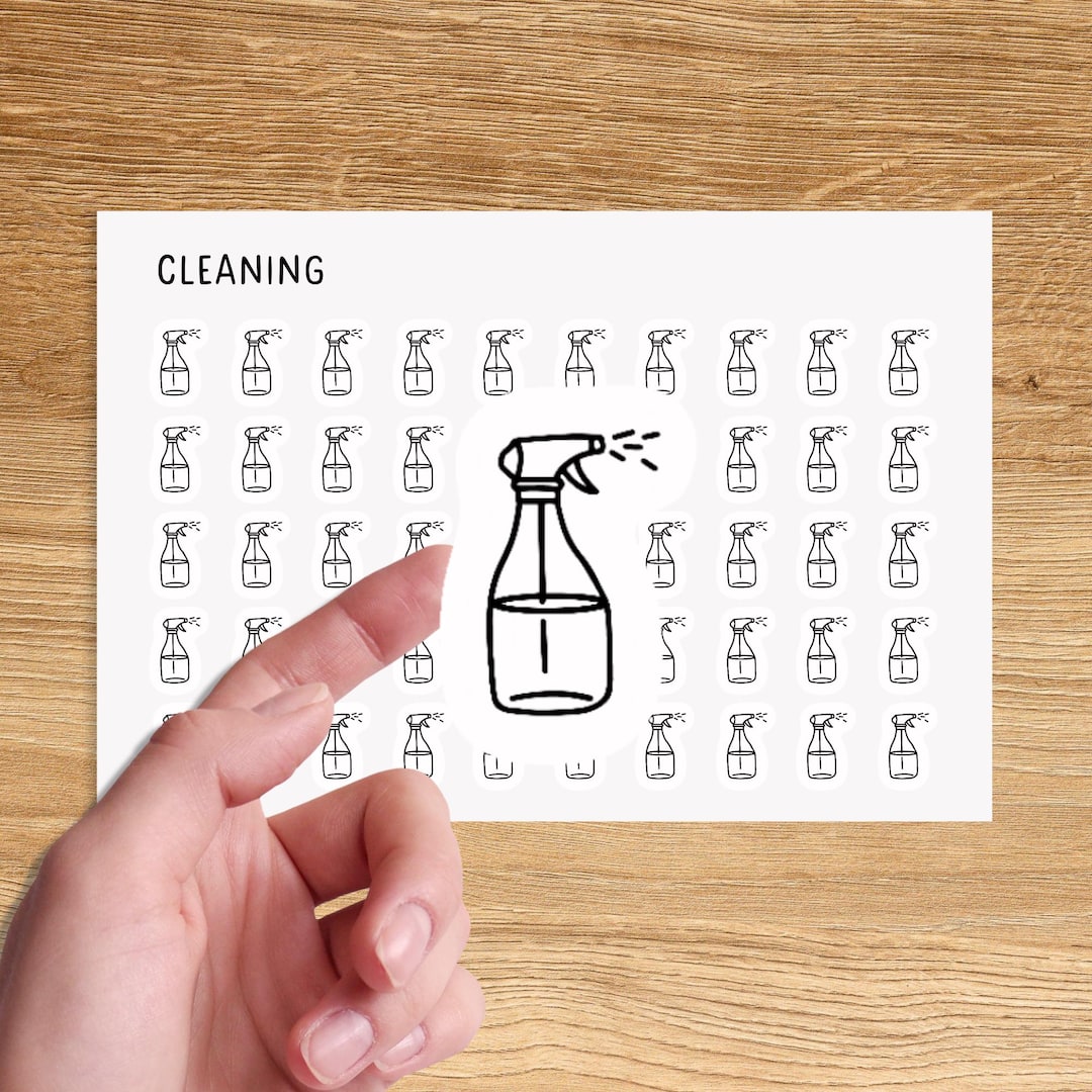 To Clean Sticker CLEANING Mini Icon Stickers for Planner / Household Icon Stickers ...