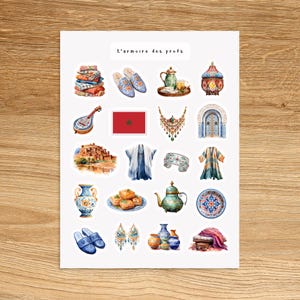 MOROCCO Travel Planner Stickers, Vacation Holiday Adventure Calendar Sticker Pack, Cozy Adventure Explore Scrapbooking Decor