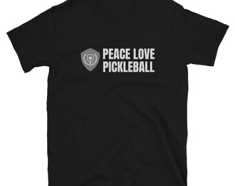 Camiseta Peace Love Pickleball: Camiseta de algodón hilado en anillos