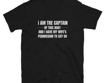 Funny Boat Captain T-Shirt: Wife's Permission Sailing Tee