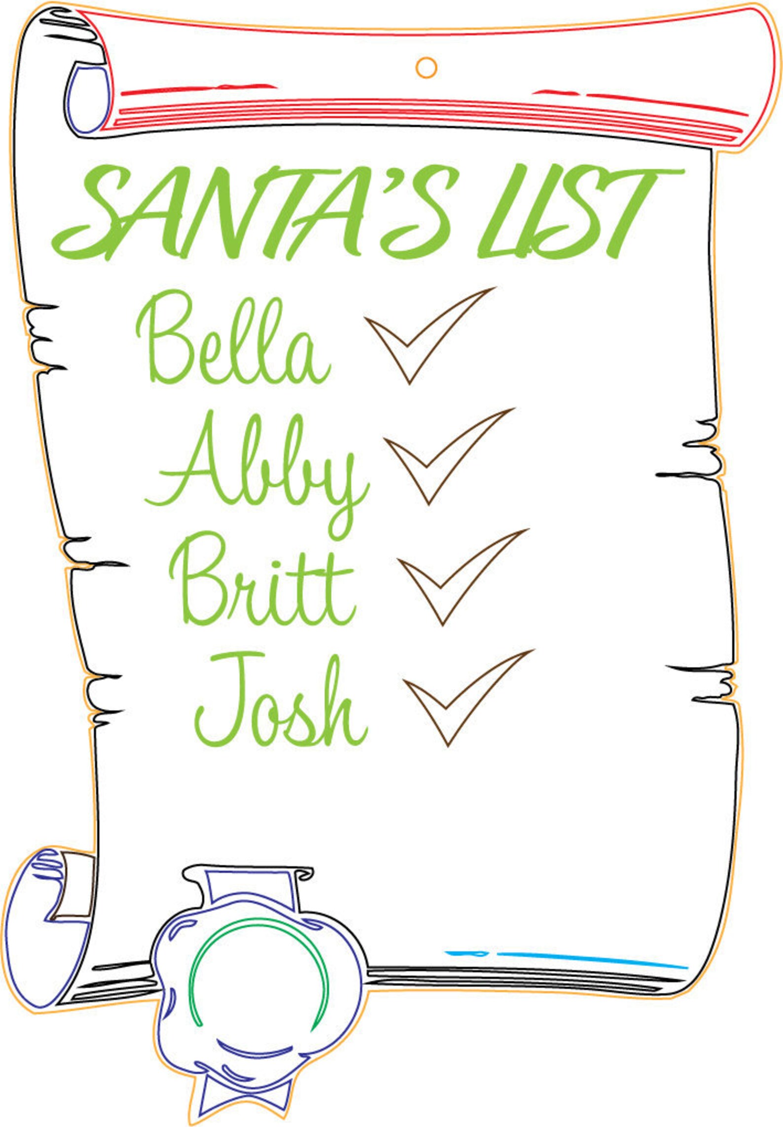 Santa Scroll Good List | Etsy