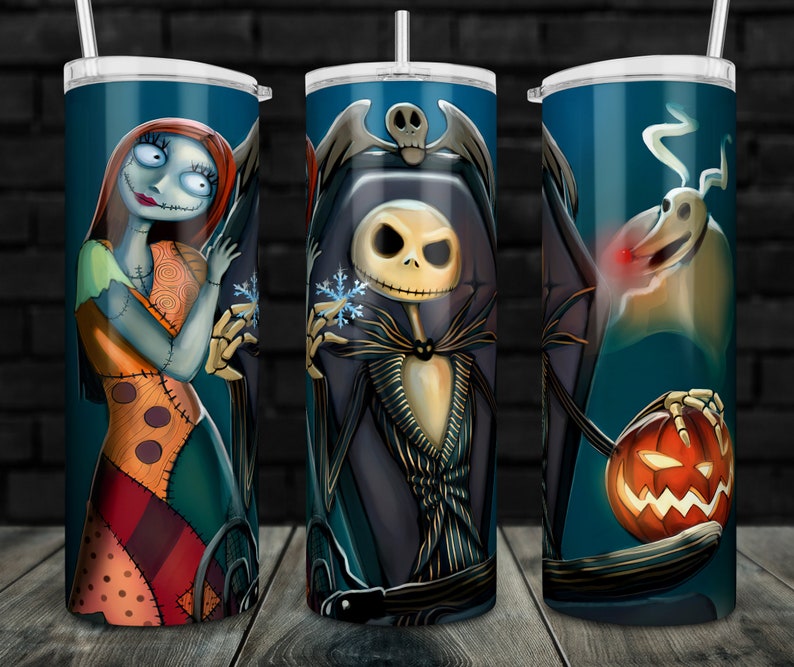 Nightmare Before Christmas 20oz Skinny Tumbler Design Etsy