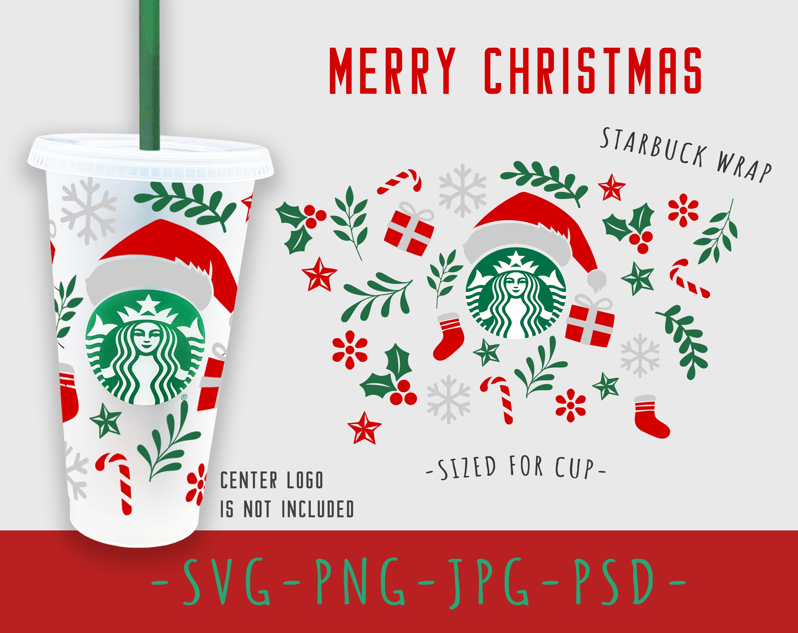 Download Christmas Starbucks Cold Cup SVG Full Wrap for Starbucks ...