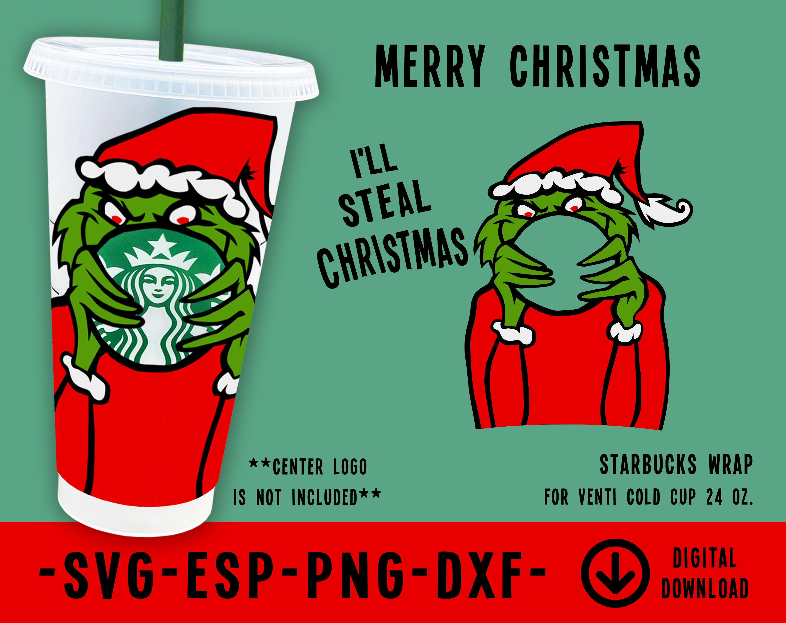 I'll steal christmas Starbucks Cold Cup SVG, Full Wrap for Starbu…