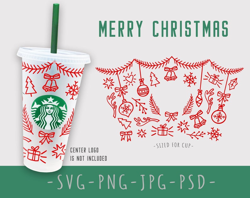 Download Christmas Starbucks Cold Cup SVG Full Wrap for Starbucks ...