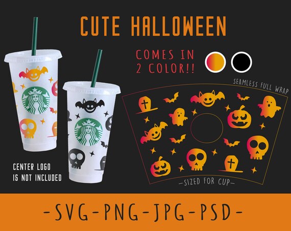 Download Cute Halloween Starbucks Cold Cup Svg Full Wrap For Starbucks Etsy