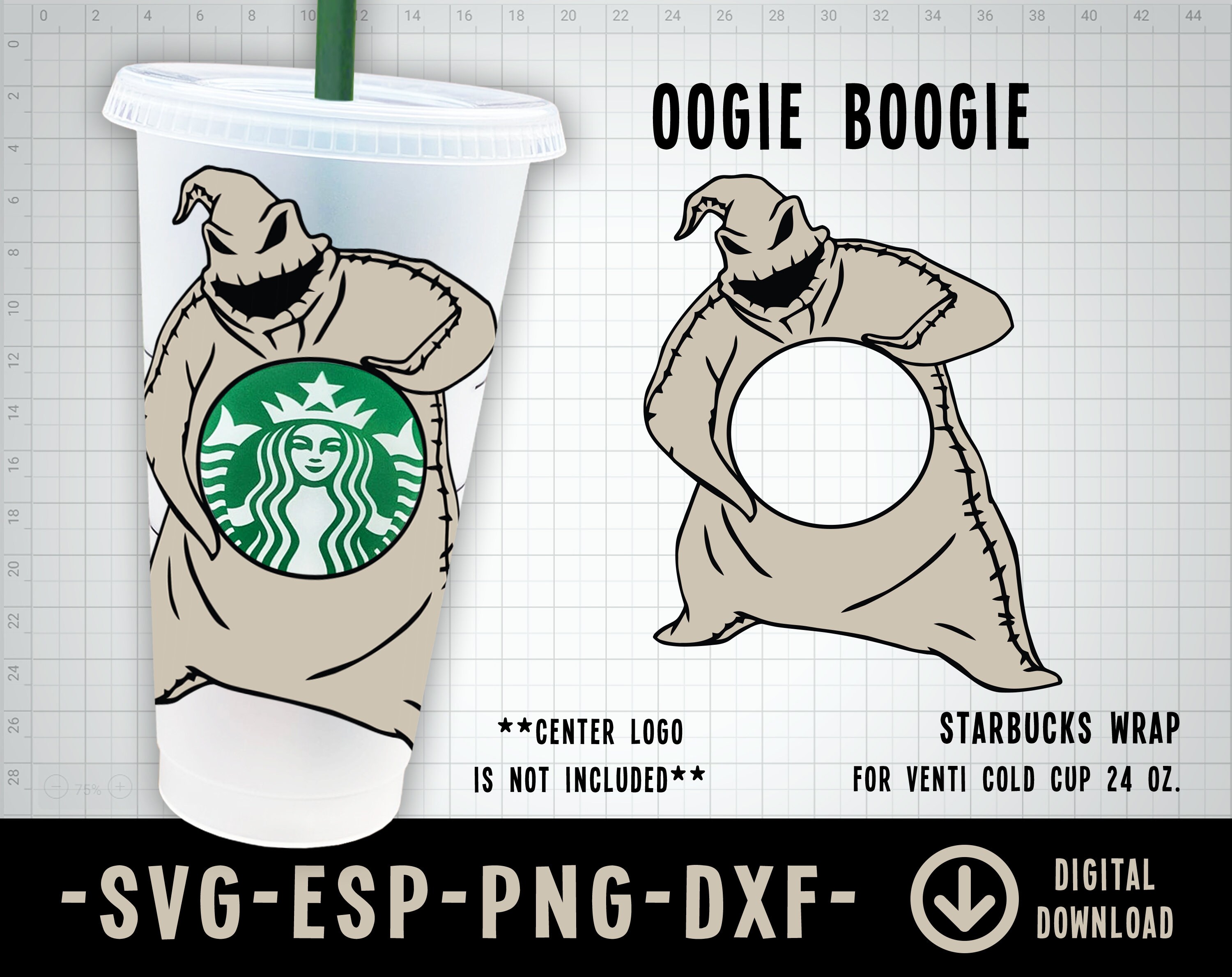 Oogie Boogie's Starbucks Cold Cup SVG, Full Wrap for Starbucks Ve…