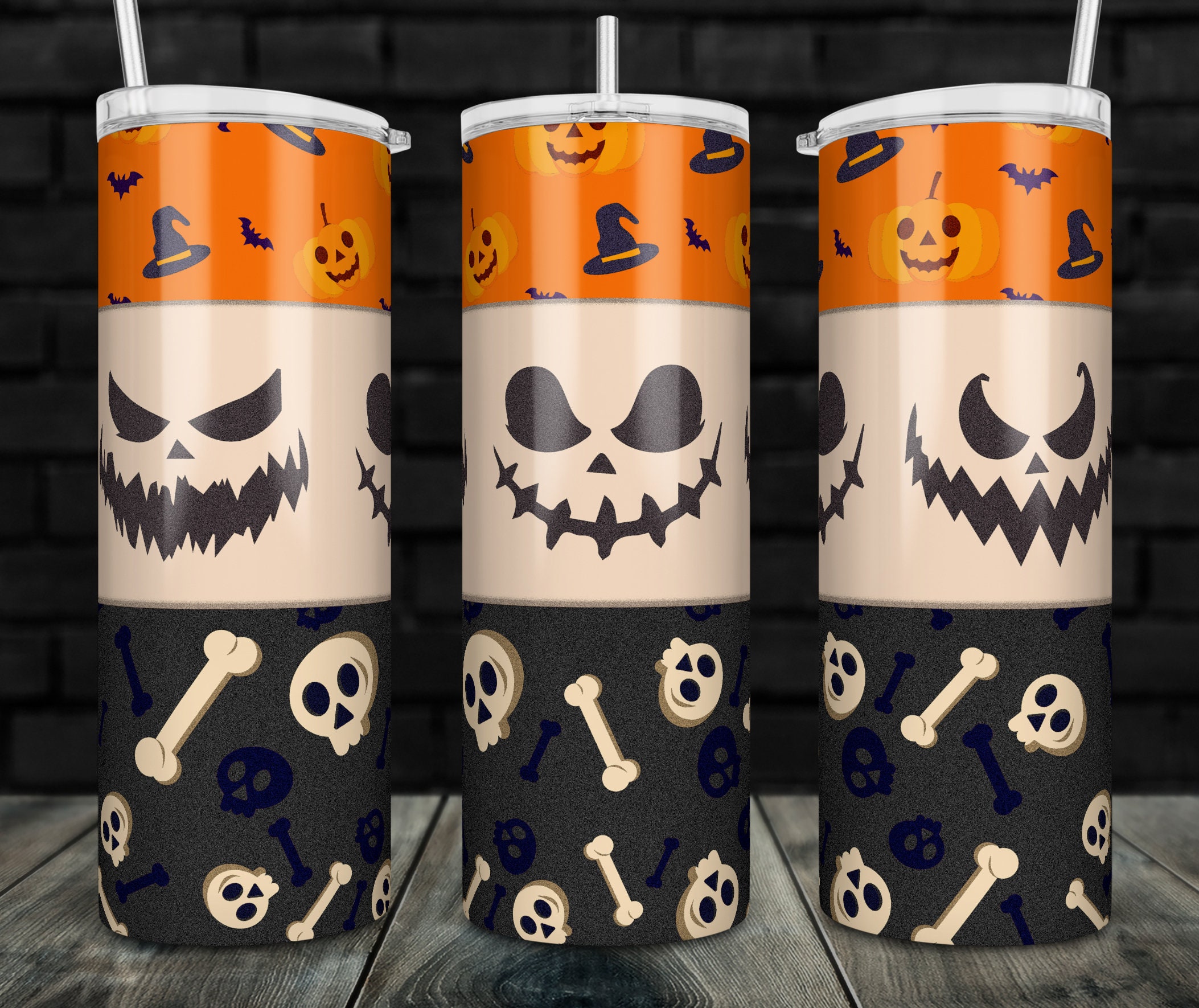 Halloween 20oz Skinny Tumbler Design Sublimation Designs PNG Etsy