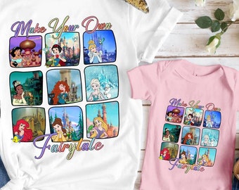 Princess Castle PNG File | Make Your Own Fairytale Shirt | Princess Party | Girl Trip Shirt | Ariel Cinderella Elsa Belle Instant Download