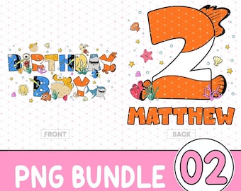 Personalized Finding Nemo Birthday Boy Png, Custom Name Finding Nemo Png, Nemo Dory Png, Disneyland Family Birthday Png, Digital Download