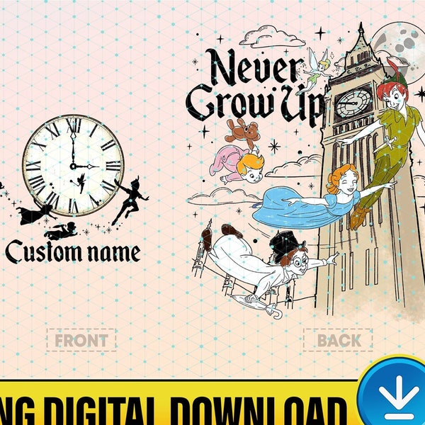 Peter Pän Never Grow Up Png | PeterPän Png | Wendy Captain Hook Png | Neverland | Tinkerbell Png | Magic Kingdom | Instant Download