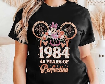 Made in 1984 40 Years of Perfection Disneyland Shirt, Custom Minnie Birthday Shirt, Personalized 40th Birthday Gift