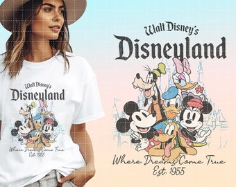Disneyland Where Dreams Come True PNG | Disneyland Est 1955 California Trip | Mickey & Friends | Disneyland Trip | Digital File