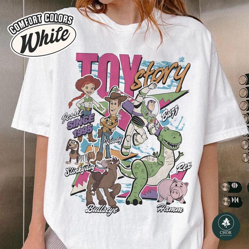 Disneyland Toy Story 1995 Retro Comfort Colors Shirt, Woody Buzz Tee, WDW Disneyland Family Vacation 2026 Trip, Disneyland Pixar Fest image 1