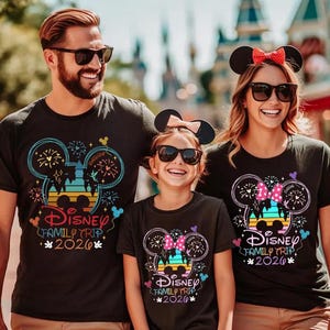 Disneyland 2026 Personalization Comfort Colors Shirts, Disneyworld 2026 Family Shirts, Disneyland Vacation 2026 Trip Shirts, Magical Castle image 2
