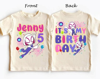 Ghost Spider It's My Birthday Shirt, Custom Spidey Birthday Girl T-Shirt, Spidey And His Amazing Friends Shirt, Superhero Birthday Party Tee