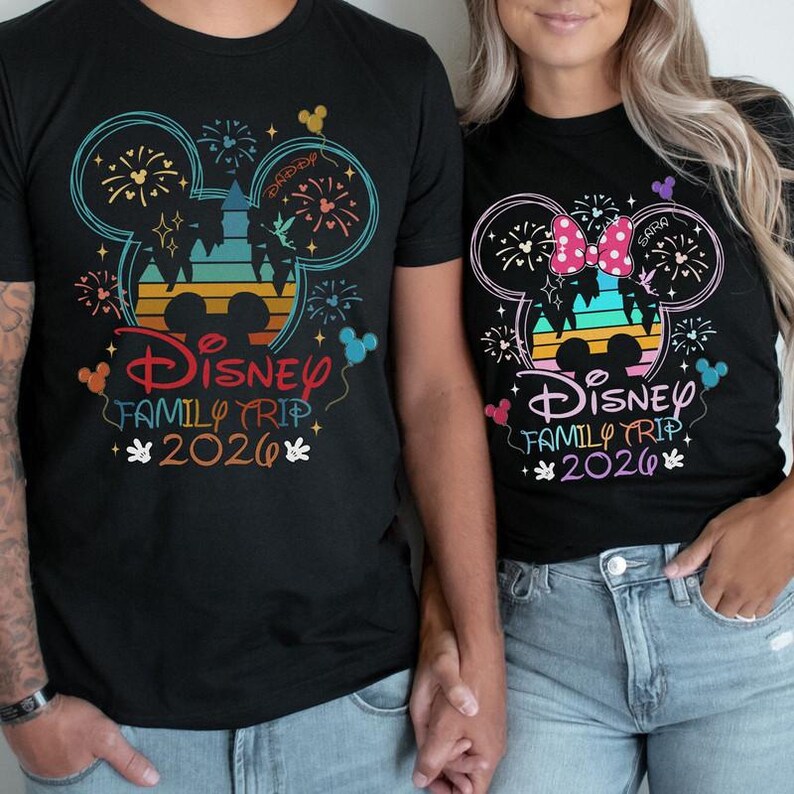 Disneyland 2026 Personalization Comfort Colors Shirts, Disneyworld 2026 Family Shirts, Disneyland Vacation 2026 Trip Shirts, Magical Castle image 4