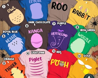 Winnie The Pooh Costume Halloween Shirt, Pooh and Friends Shirt, Tigger Piglet Eeyore Shirt, Halloween Matching Shirt, Halloween 2026 Shirt