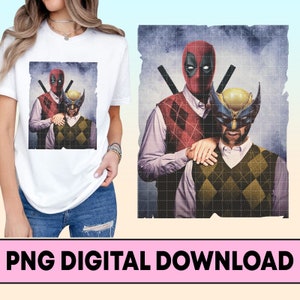 Vintage Deadpool & Wolverine Png, Deadpool 3 Movie Png, Deadpool and Wolverine Brothers Png, Deadpool and Wolverine, Digital Download