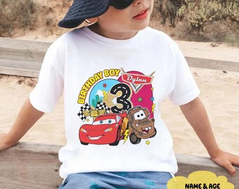 Custom Cars Birthday Shirt, McQueen and Mater Birthday Shirt, Cars Pixar Shirt, Birthday Boy Shirt, Disneyland Cars Birthday Outfit