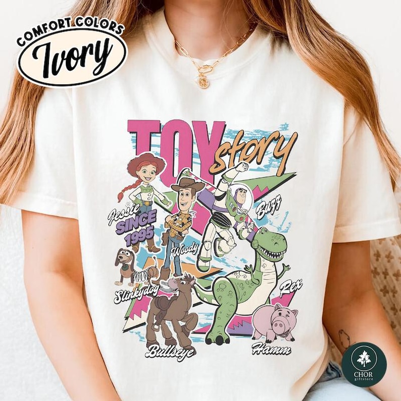 Disneyland Toy Story 1995 Retro Comfort Colors Shirt, Woody Buzz Tee, WDW Disneyland Family Vacation 2026 Trip, Disneyland Pixar Fest image 5