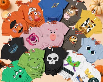 Toy Story Costume Halloween Group Shirt, Woody Buzz Lightyear Jessie Tomato Head Costume Shirt, Family Halloween, Halloween Party Shirt