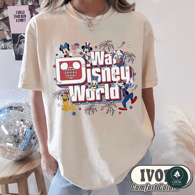 Comfort Colors Mickey and Friends 4th of July 2026 Shirt, Independence Day Gift, Disneyland Family Matching Tee, Walt DisneyWorld Shirt bild 2