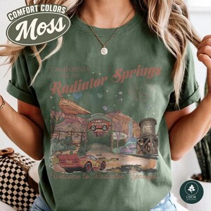 Vintage Radiator Springs Comfort Colors Shirt, Pixar Lightning McQueen Tee, Pixar Cars Family Shirts, Disney;and Family Vacation Shirt image 6