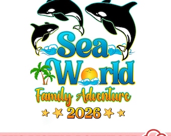 Sea World Family Adventure 2025 PNG, Rodzinny Sea World PNG, Wakacje rodzinne w Sea World PNG, Rodzinny rejs, Koszulka pasująca do rejsu