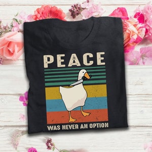 Oldskool Shirts Halloween Killer Duck Peace Was Never An Option Shirt