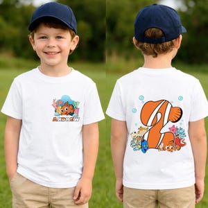 Customize Name and Age Finding Nemo Birthday Boy Shirt, Disneyland Finding Nemo Birthday Girl Shirt, Family Matching Birthday Party Shirt