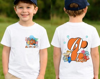 Customize Name and Age Finding Nemo Birthday Boy Shirt, Disneyland Finding Nemo Birthday Girl Shirt, Family Matching Birthday Party Shirt