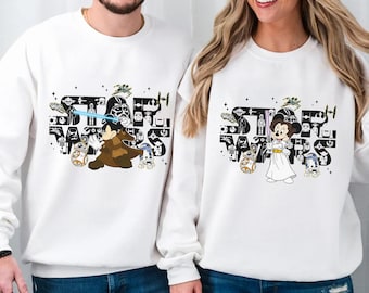 Starwars Mickey And Minnie Couple Matching Shirt, Disneyland Starwars Shirt, Galaxy's Edge Starwars Group, Disneyland Family Vacation 2025