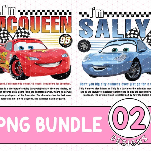 Disneyland Pixar Cars Matching Png, Lightning Mcqueen and Sally Couple Png, I'm Lightning Sally Cars Png, Cars Movie Png, Digital Download