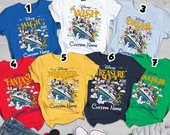 Personalized Disneyland Cruise Line 2026 Shirts, Disneyland Wish Fantasy Magic Wonder 2026 Tee, Custom Family Cruise Group Matching Shirts